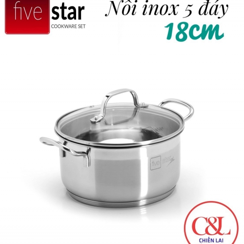 Nồi inox Fivestar 5 đáy inox 304 đun từ