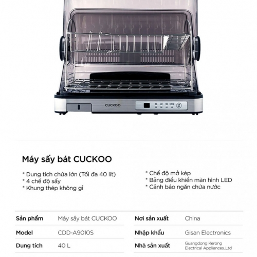 Máy Sấy Chén 40L CUCKOO CDD-A9010