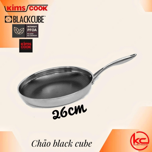 CHẢO CHỐNG DÍNH SIÊU BỀN KIMSCOOK BLACK CUBE (NÔNG LÒNG) 20/22/24/26/28/30/32 cm