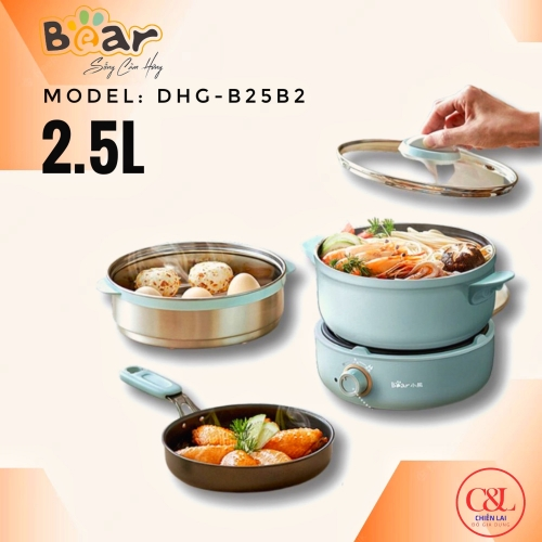 NỒI ĐIỆN ĐA NĂNG KÈM HẤP Bear - MC-B25B2