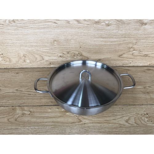CHẢO XÀO INOX 28CM SÂU LÒNG BEHOME 2 QUAI-304