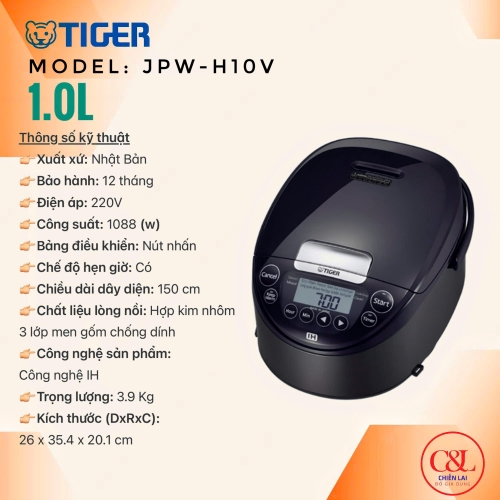 NỒI CƠM ĐIỆN CAO TẦN TIGER JPW-H10V