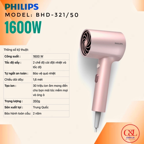Máy sấy tóc Philips 1600w BHD321