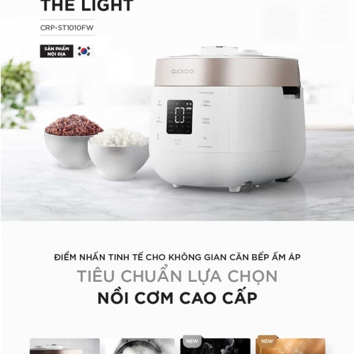 Nồi cơm điện tử áp suất kép Cuckoo CRP-ST1010FW 1.8L