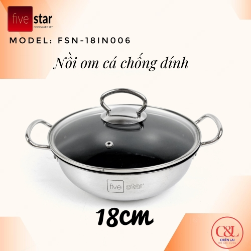 Nồi om cá chống dính Fivestar18cm