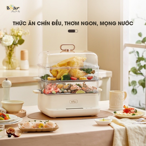 Nồi hấp điện 3 tầng 12L Bear DZG-CA2G2