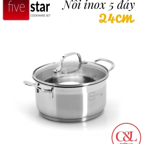 Nồi inox Fivestar 5 đáy inox 304 đun từ