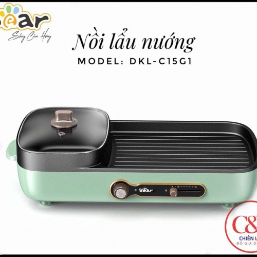 Lẩu nướng điện 1600W BEAR DKL-C15G1