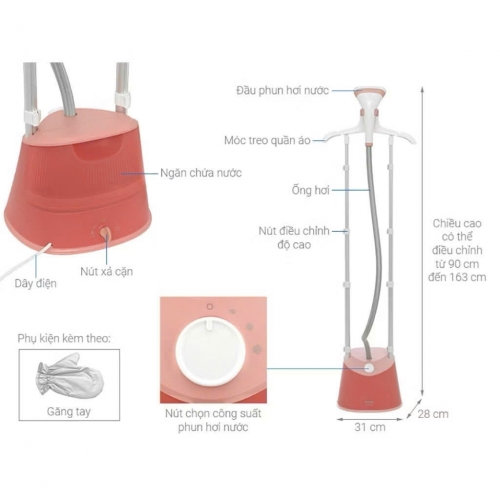 Bàn ủi hơi nước đứng Philips STE1020/40 1800W