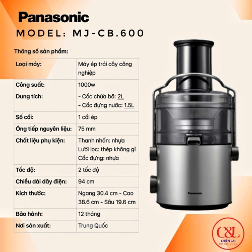 Máy ép trái cây Panasonic MJ-CB600