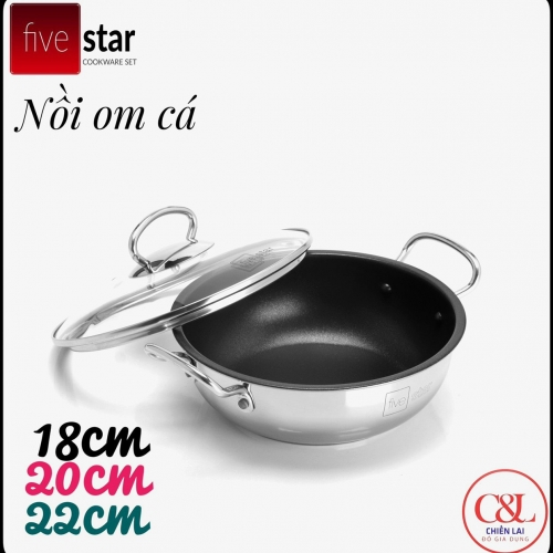 Nồi om cá chống dính Fivestar18cm