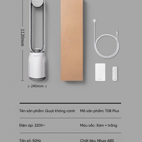 Quạt không cánh tích hợp lọc không khí Lumias T08 Plus
