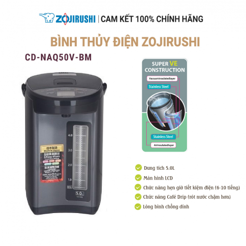 Bình thủy điện Zojirushi CD-NAQ50V-BM 5L