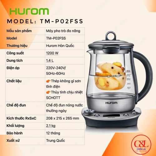 Máy pha trà chưng yến Hurom P02fss