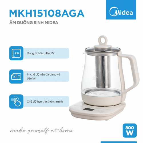 Ấm Pha Trà 14 Chức Năng Midea MKH15108AGA