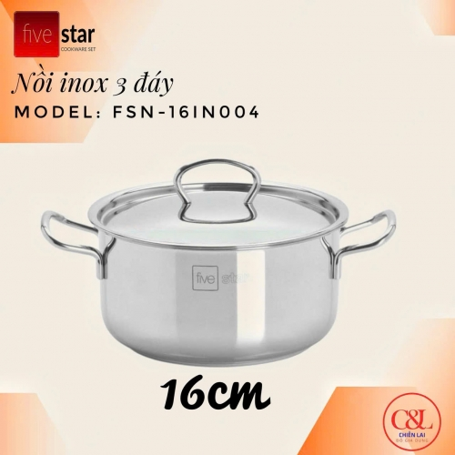 Nồi inox Fivestar đáy sandwich inox 430 đun từ 24cm