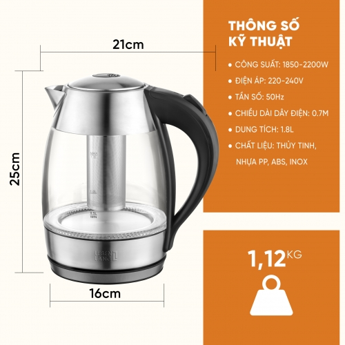 Siêu Tốc Thủy Tinh Lebenlang 1.8l LBLB2226