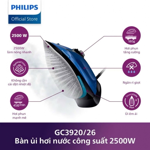 Bàn ủi hơi nước 2500W Philips GC3920