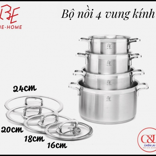 BỘ BEHOME 4 CHIẾC VUNG KÍNH