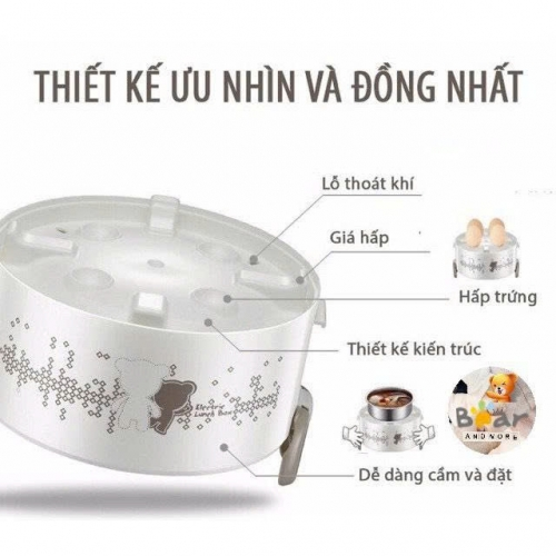 Hộp cơm cắm điện 2 tầng Bear DFH-S2358