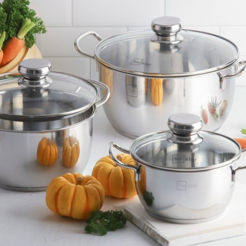 Bộ nồi Five star 3 vung kính FSB-3004