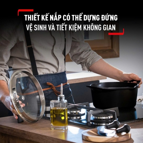 Nồi đúc cao cấp Tefal Robusto có miệng rót E2494644 (24cm)