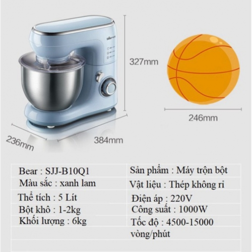MÁY TRỘN BỘT, ĐÁNH TRỨNG CAO CẤP BEAR SJJ-B10Q1