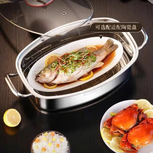 NỒI HẤP CÁ 2 TẦNG INOX 304 RK718