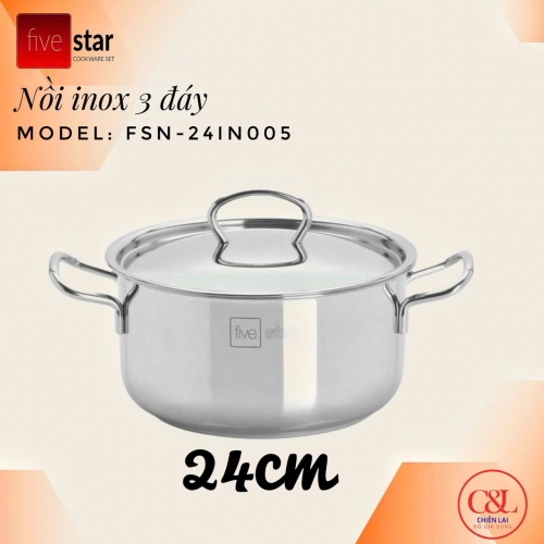 Nồi inox Fivestar đáy sandwich inox 430 đun từ 18cm