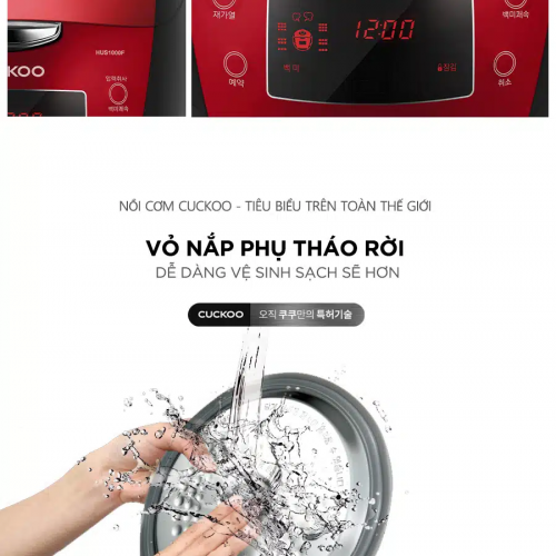 Nồi cơm áp suất cao tần Cuckoo 1.8 lít CRP-HUS1000F