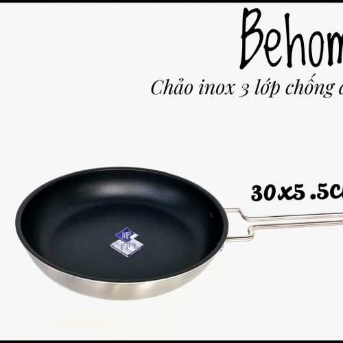 Chảo Behome 1 quai 3 lớp 28x5.5cm