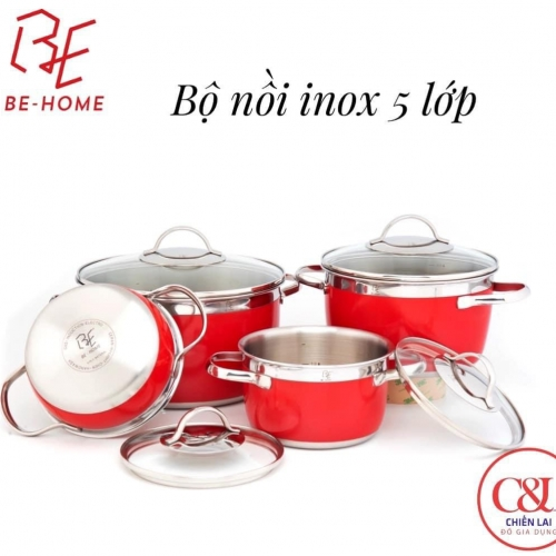 BỘ NỒI BEHOME 5 LỚP 4 MÀU