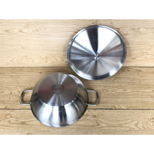 CHẢO XÀO INOX 28CM SÂU LÒNG BEHOME 2 QUAI-304