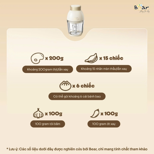 Máy Xay Ăn Dặm 0.6L Bear QSJ-D02Q1