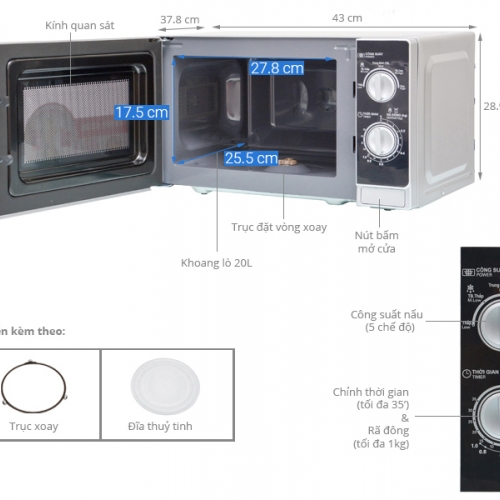 LÒ VI SÓNG CƠ KHÔNG NƯỚNG SHARP R205
