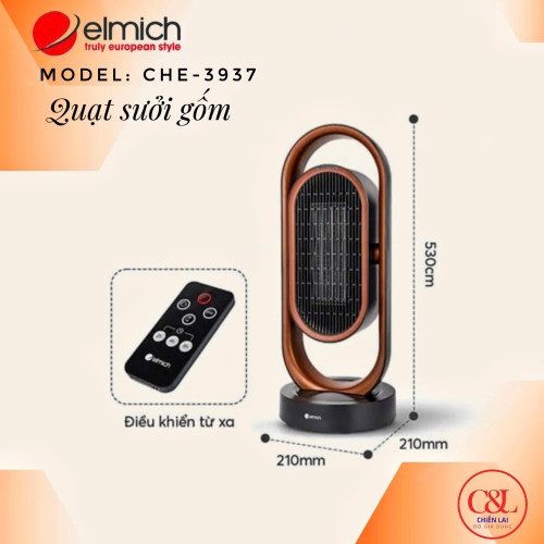 Máy sưởi gốm Elmich CHE-3937