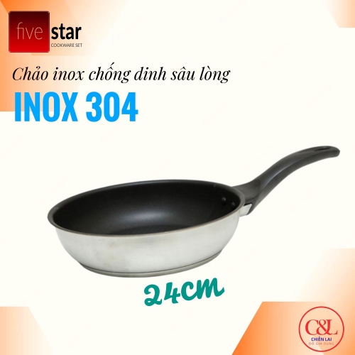 CHẢO TỪ FIVESTAR CHỐNG DÍNH BA ĐÁY 24CM