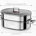 NỒI HẤP CÁ 2 TẦNG INOX 304 RK718