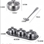 Bộ 3 hũ gia vị kèm khay đựng FOSSLANG - RK433