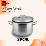 NỒI LUỘC GÀ INOX 3 ĐÁY 30CM FIVESTAR DÙNG BẾP TỪ