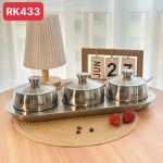 Bộ 3 hũ gia vị kèm khay đựng FOSSLANG - RK433