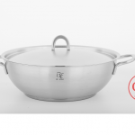 CHẢO XÀO INOX 28CM SÂU LÒNG BEHOME 2 QUAI-304