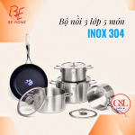 BỘ NỒI CHẢO BEHOME 3 LỚP 5 MÓN